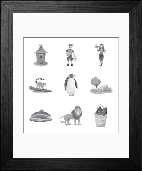 Framed Print : window, zookeeper, lemur, penguin Framed Print : window, zookeeper, lemur, penguin