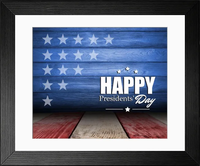 Framed Print : Happy President's Day - federal holiday. Wooden surfaces decorated in style of American flag Framed Print : Happy President's Day - federal holiday. Wooden surfaces decorated in style of American flag