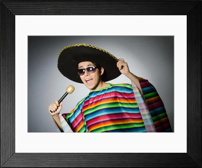 Framed Print : Funny mexican singing in karaoke Framed Print : Funny mexican singing in karaoke