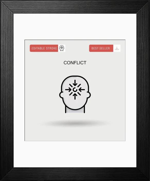 Framed Print : Conflict Simple vector icon Framed Print : Conflict Simple vector icon