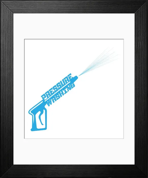 Framed Print : Illustration vector graphic of pressure power wash spray logo design template.EPS 10 Framed Print : Illustration vector graphic of pressure power wash spray logo design template.EPS 10