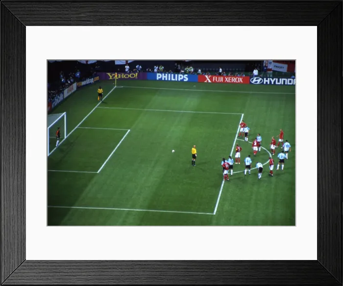 Framed Print : Beckham lines up to take the winning penalty Sapporo Soccer Stadium FIFA World Cup 2002 England v Argentina Framed Print : Beckham lines up to take the winning penalty Sapporo Soccer Stadium FIFA World Cup 2002 England v Argentina