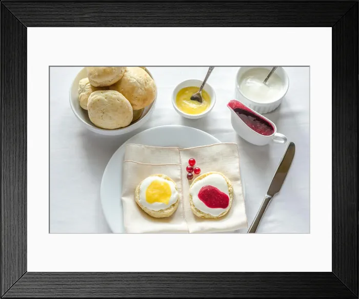 Framed Print : Scones with lemon curd Framed Print : Scones with lemon curd