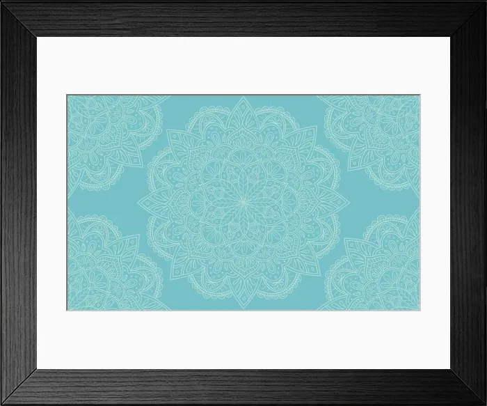 Framed Print : Elegant light blue mandala seamless pattern design. Perfect for backgrounds and wallpaper designs. Vector illustration Framed Print : Elegant light blue mandala seamless pattern design. Perfect for backgrounds and wallpaper designs. Vector illustration