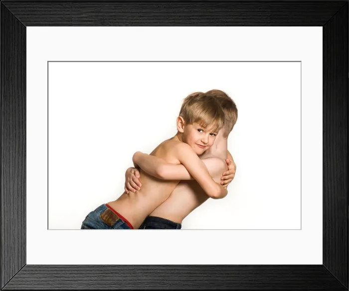 Framed Print : boys half-naked posing Framed Print : boys half-naked posing