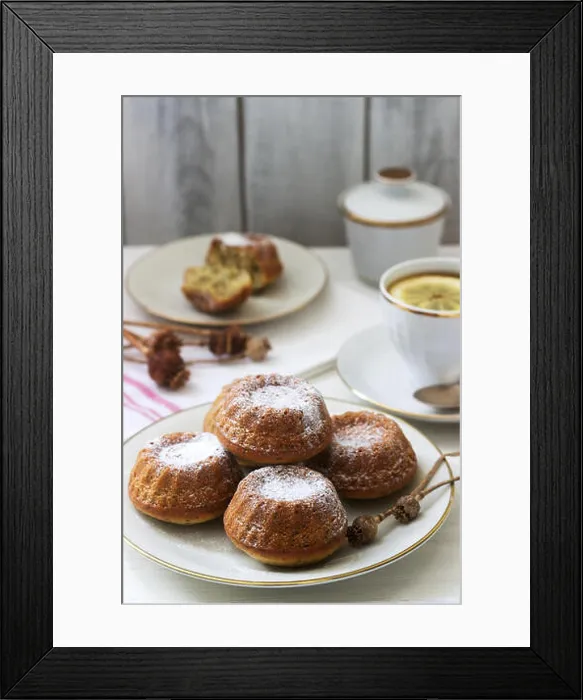 Framed Print : Lemon poppy biscuit muffins for tea on a light background. Selective focus Framed Print : Lemon poppy biscuit muffins for tea on a light background. Selective focus