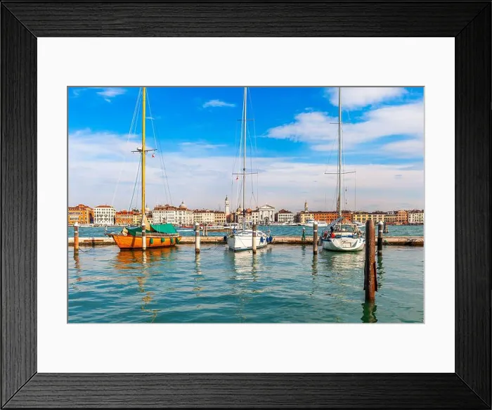 Framed Print : Small marina on the island of San Giorgio Maggiore, in Venice, Veneto, Italy Framed Print : Small marina on the island of San Giorgio Maggiore, in Venice, Veneto, Italy
