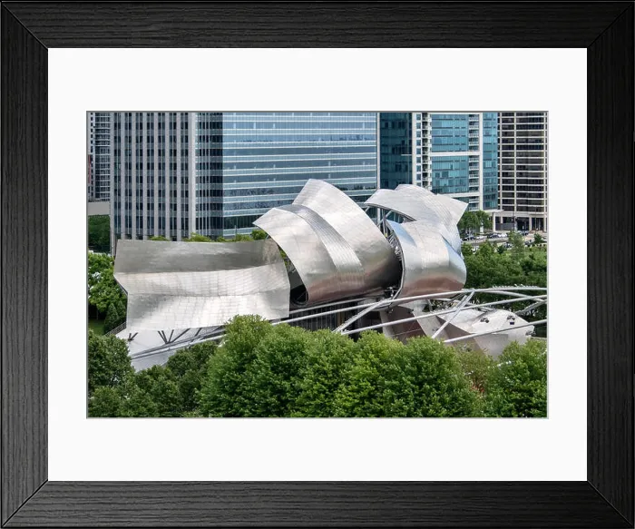 Framed Print : Jay Pritzker Pavilion by architect Frank O. Gehry in Millennium Park, Downtown Chicago, IL Framed Print : Jay Pritzker Pavilion by architect Frank O. Gehry in Millennium Park, Downtown Chicago, IL