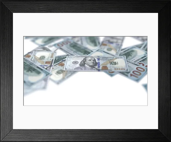 Framed Print : dollar banknotes scattered on the ground Framed Print : dollar banknotes scattered on the ground