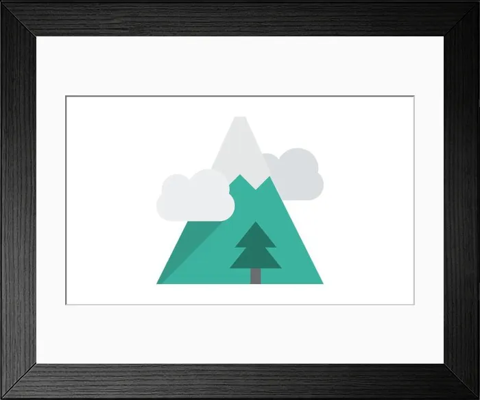 Framed Print : Mountain icon on white background vector image Framed Print : Mountain icon on white background vector image