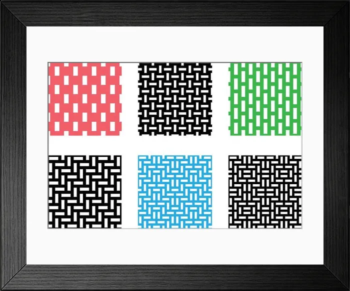 Framed Print : Set of Seamless pixel pattern on white, vector design Framed Print : Set of Seamless pixel pattern on white, vector design