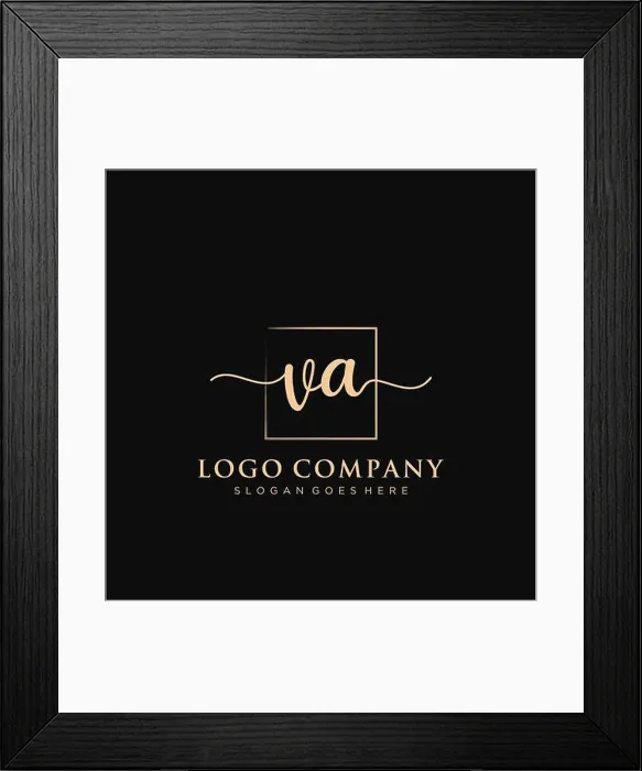 Framed Print : VA Initial handwriting logo with rectangle Framed Print : VA Initial handwriting logo with rectangle