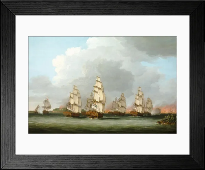 Framed Print : English: Destruction of the American Fleet at Penobscot Bay Framed Print : English: Destruction of the American Fleet at Penobscot Bay