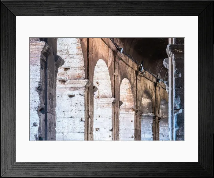 Framed Print : The interior of the Colosseum reveals impressive arches and stonework Framed Print : The interior of the Colosseum reveals impressive arches and stonework
