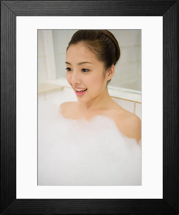 Framed Print : Woman in bubble bath Framed Print : Woman in bubble bath