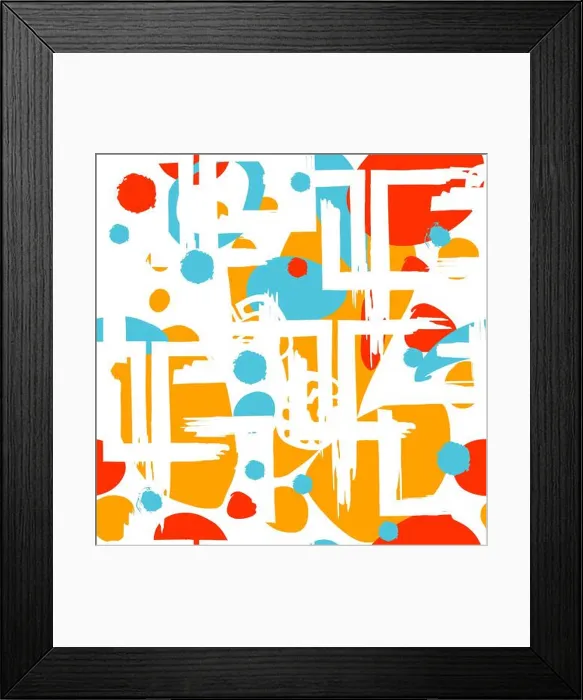 Framed Print : Multicolored abstract seamless background. hand drawing. Not AI. Vector illustration Framed Print : Multicolored abstract seamless background. hand drawing. Not AI. Vector illustration