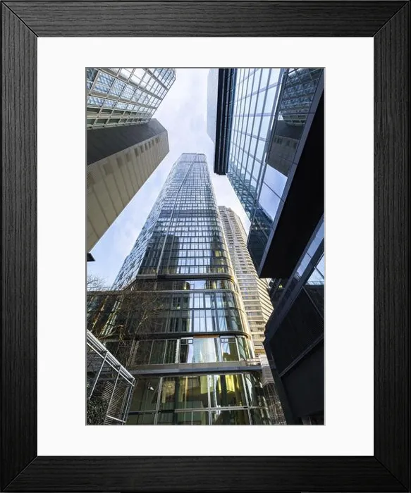 Framed Print : Look up in the morning in the middle of the skyline Framed Print : Look up in the morning in the middle of the skyline