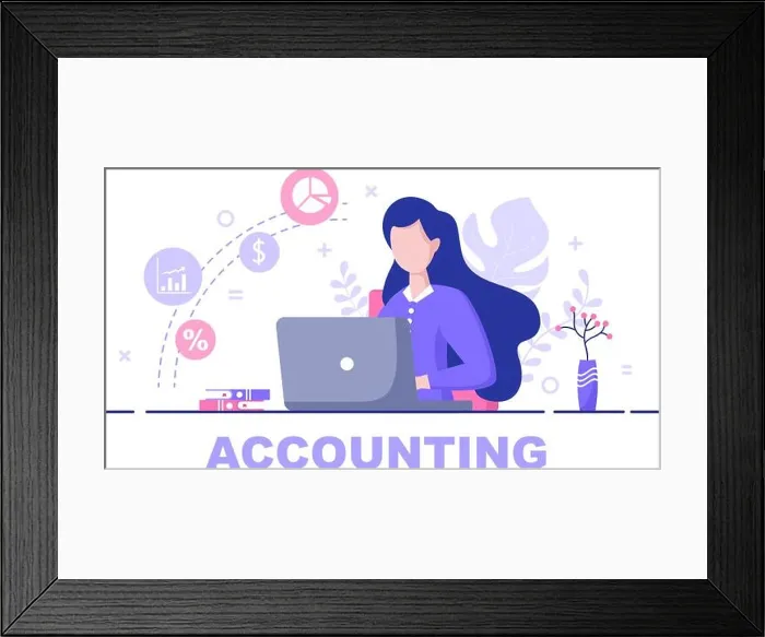Framed Print : Financial Management or Accounting Vector Illustration For Increase Income Framed Print : Financial Management or Accounting Vector Illustration For Increase Income