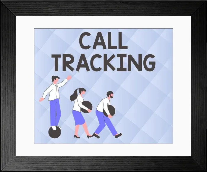 Framed Print : Text caption presenting Call Tracking Framed Print : Text caption presenting Call Tracking