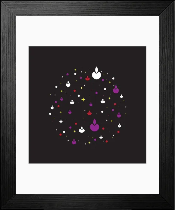 Framed Print : Cosmic Dance of Colorful Flames and Stars Celebrating Diwali Framed Print : Cosmic Dance of Colorful Flames and Stars Celebrating Diwali