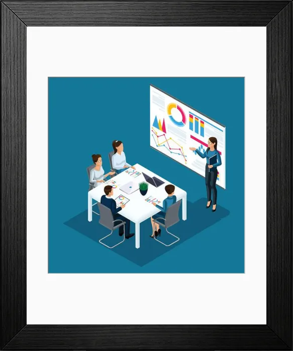 Framed Print : Isometric people person, 3d businessmen Framed Print : Isometric people person, 3d businessmen