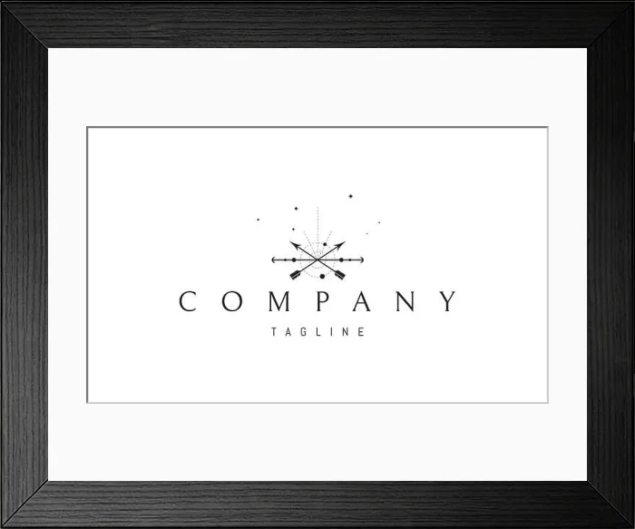Framed Print : Vector logo in which an abstract image of two crossed arrows on a background of space Framed Print : Vector logo in which an abstract image of two crossed arrows on a background of space