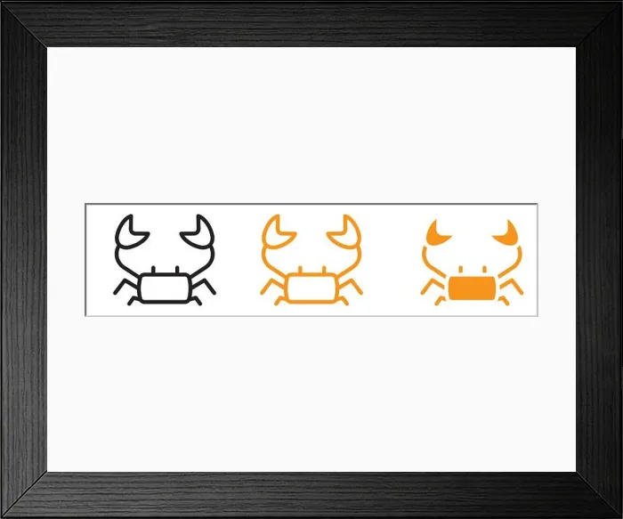 Framed Print : Crabs icon web design logo set collection in flat vector Framed Print : Crabs icon web design logo set collection in flat vector