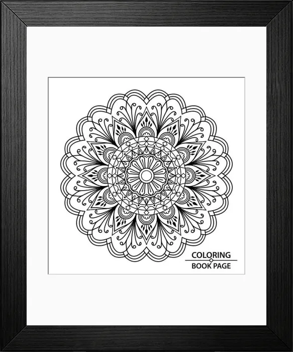 Framed Print : Artistic, Mandala for Coloring Book Page Design Framed Print : Artistic, Mandala for Coloring Book Page Design
