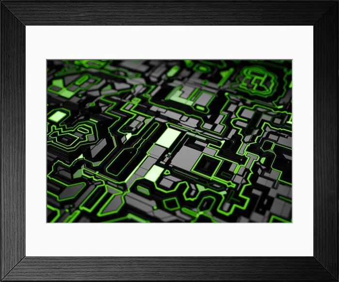 Framed Print : 3D circuit board background Framed Print : 3D circuit board background
