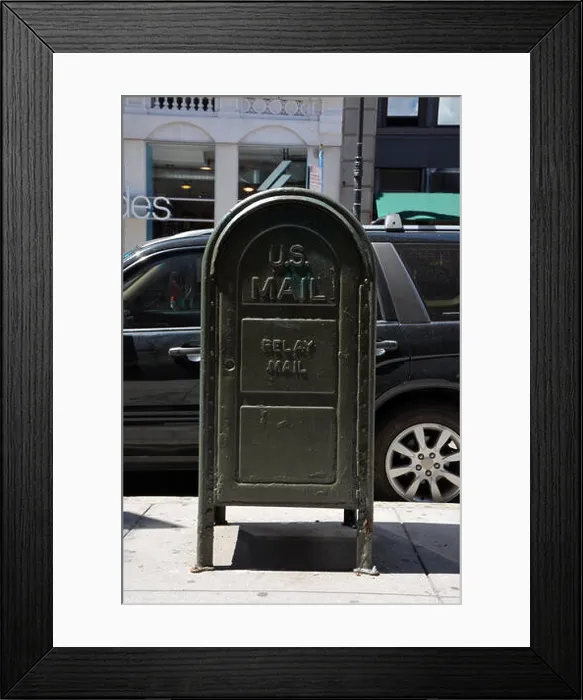 Framed Print : NEW YORK CITY - AUGUST 07 Aged mail box on August 07