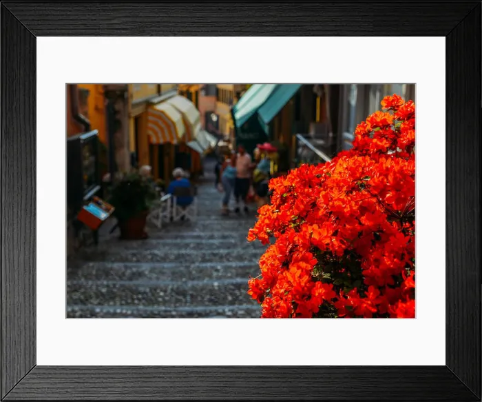 Framed Print : Picturesque narrow street with stairs in Bellagio, Lake Como, Lombardy, Italy Framed Print : Picturesque narrow street with stairs in Bellagio, Lake Como, Lombardy, Italy