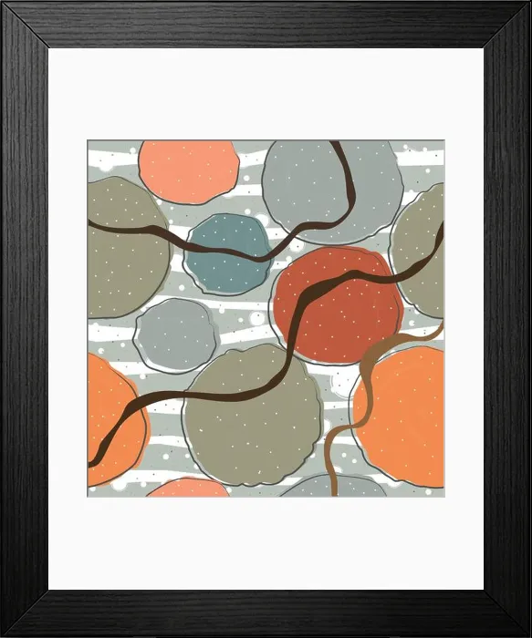 Framed Print : Cute Scandinavian Terracotta Pattern in modern colours Framed Print : Cute Scandinavian Terracotta Pattern in modern colours