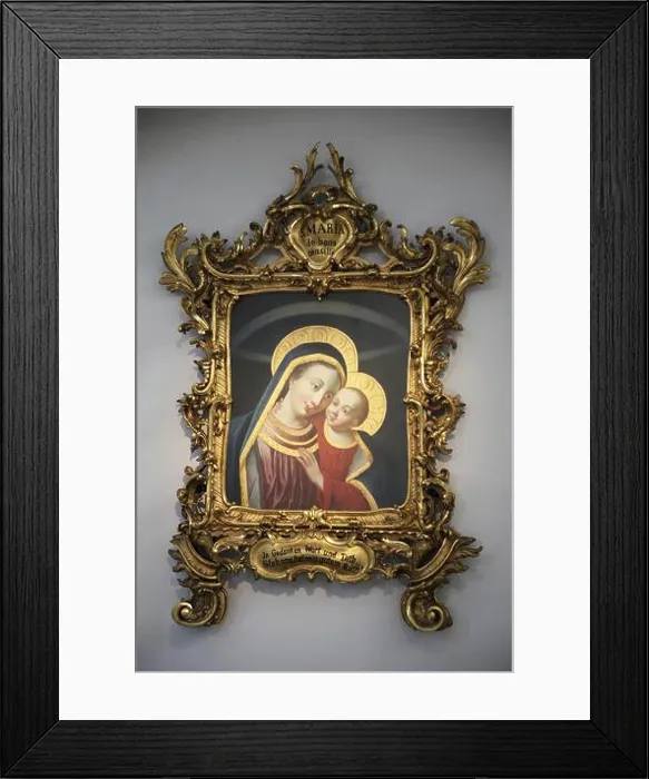 Framed Print : WURZBURG, GERMANY - JULY 18: Madonna with child Jesus, St. Augustine's Church in Wurzburg on July 18, 2013 Framed Print : WURZBURG, GERMANY - JULY 18: Madonna with child Jesus, St. Augustine's Church in Wurzburg on July 18, 2013