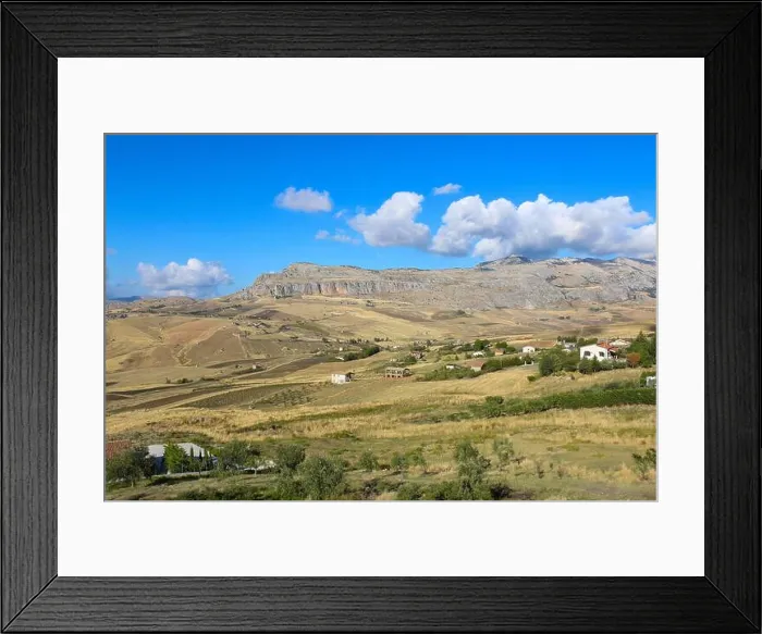 Framed Print : Rural landscape with scattered houses Framed Print : Rural landscape with scattered houses