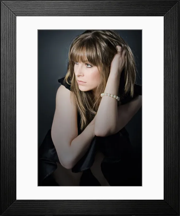 Framed Print : Shot of a Beautiful Brunette Girl Looking Reflective Framed Print : Shot of a Beautiful Brunette Girl Looking Reflective