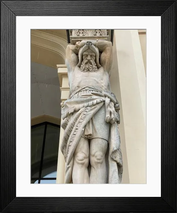 Framed Print : Statue adorning The Museum Five Continents (German: Museum Fünf Kontinente) in Munich Framed Print : Statue adorning The Museum Five Continents (German: Museum Fünf Kontinente) in Munich