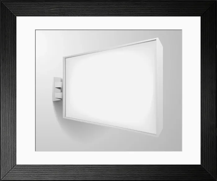 Framed Print : rectangular white signage Framed Print : rectangular white signage