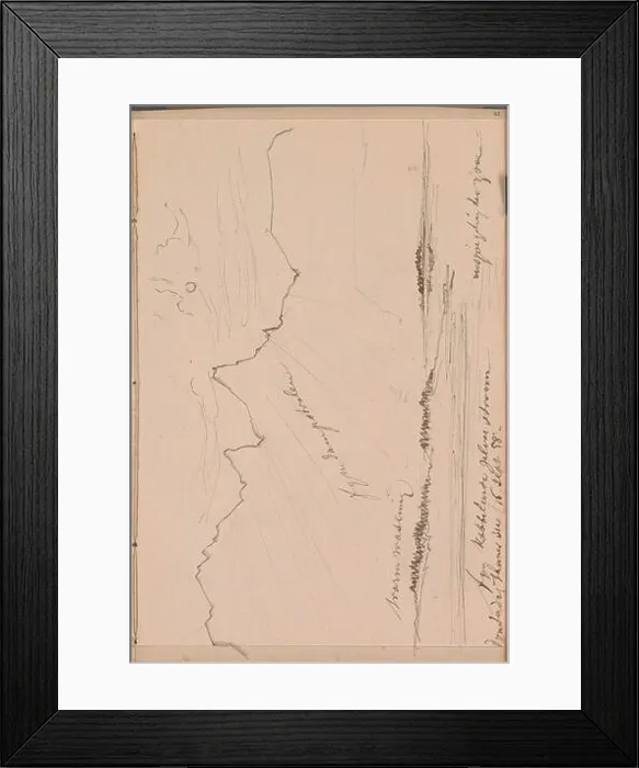 Framed Print : Thunersee. In the background the Alps. Leaf 42 Recto from a sketchbook with 47 sheets Framed Print : Thunersee. In the background the Alps. Leaf 42 Recto from a sketchbook with 47 sheets