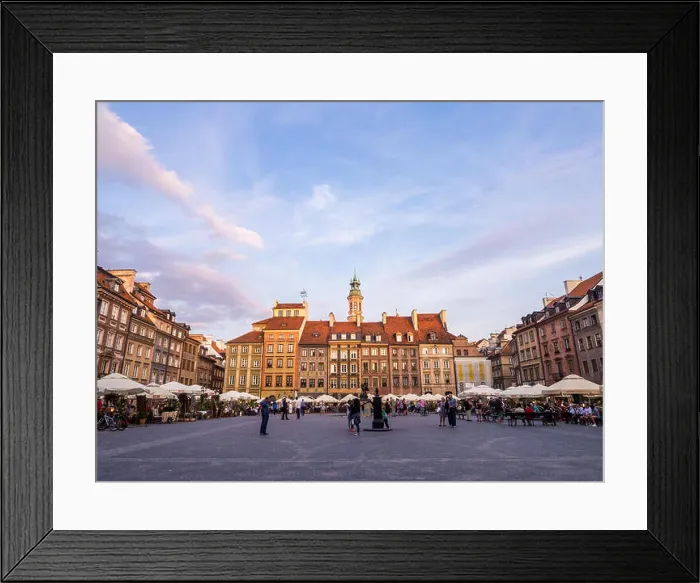 Framed Print : Warsaw's Old Town Market Place on a late summer afternoon. Wide angle, horizontal orientation, pastel colors Framed Print : Warsaw's Old Town Market Place on a late summer afternoon. Wide angle, horizontal orientation, pastel colors