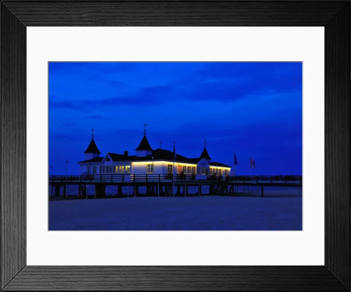 Framed Print : Pier (Seebruecke) at night, Ahlbeck, Heringsdorf, Usedom, Mecklenburg-Western Pomerania, Germany Framed Print : Pier (Seebruecke) at night, Ahlbeck, Heringsdorf, Usedom, Mecklenburg-Western Pomerania, Germany