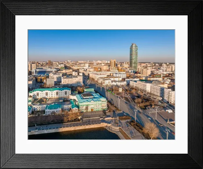 Framed Print : Embankment of the central pond and Plotinka Framed Print : Embankment of the central pond and Plotinka