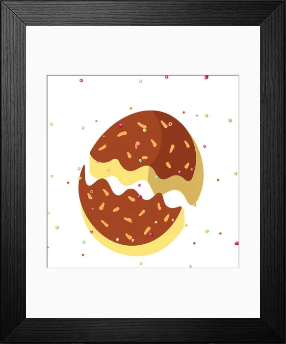 Framed Print : Cute cartoon chocolate biscuit Framed Print : Cute cartoon chocolate biscuit