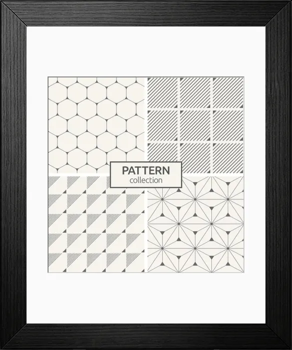 Framed Print : Set of four seamless patterns. Abstract geometric trendy vector backgrounds Framed Print : Set of four seamless patterns. Abstract geometric trendy vector backgrounds