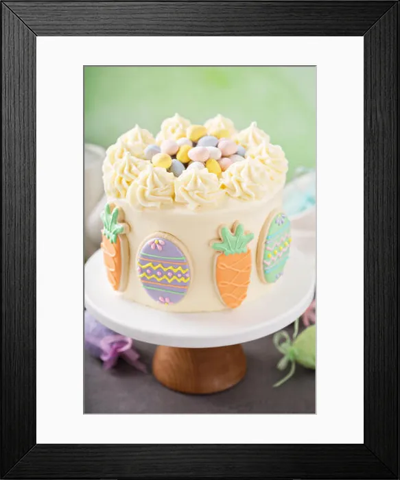 Framed Print : Carrot cake with frosting for Easter Framed Print : Carrot cake with frosting for Easter