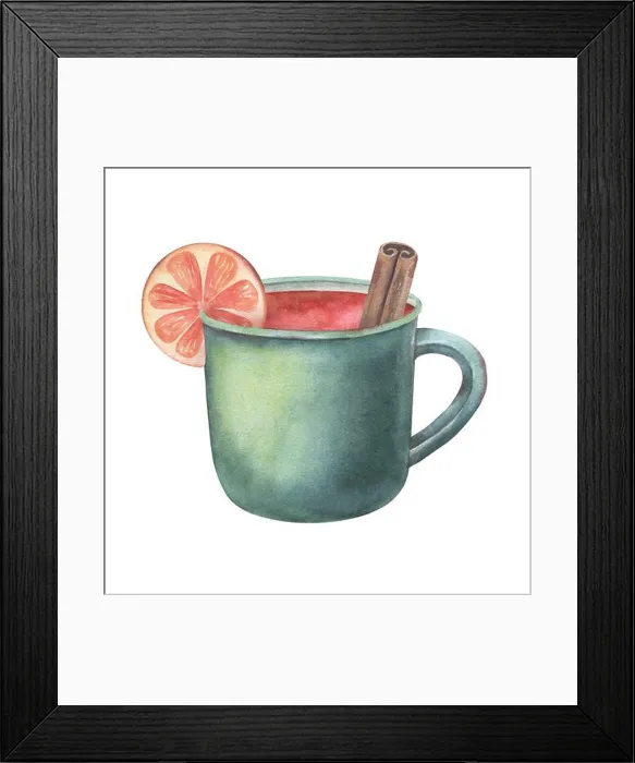 Framed Print : Green mug filled with mulled wine Framed Print : Green mug filled with mulled wine