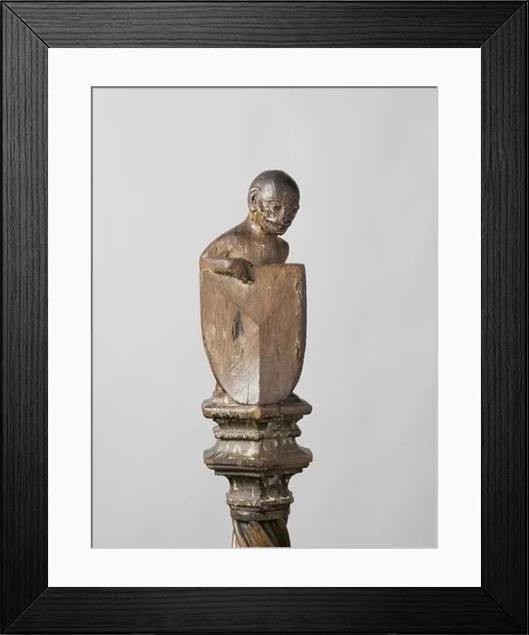Framed Print : Monkey Supporting an Escutcheon Framed Print : Monkey Supporting an Escutcheon