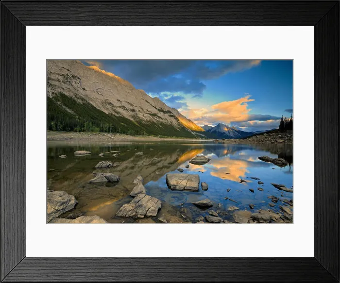 Framed Print : Medicine Lake in the Canadian Rocky Mountains Jasper National Park Alberta Canada Framed Print : Medicine Lake in the Canadian Rocky Mountains Jasper National Park Alberta Canada