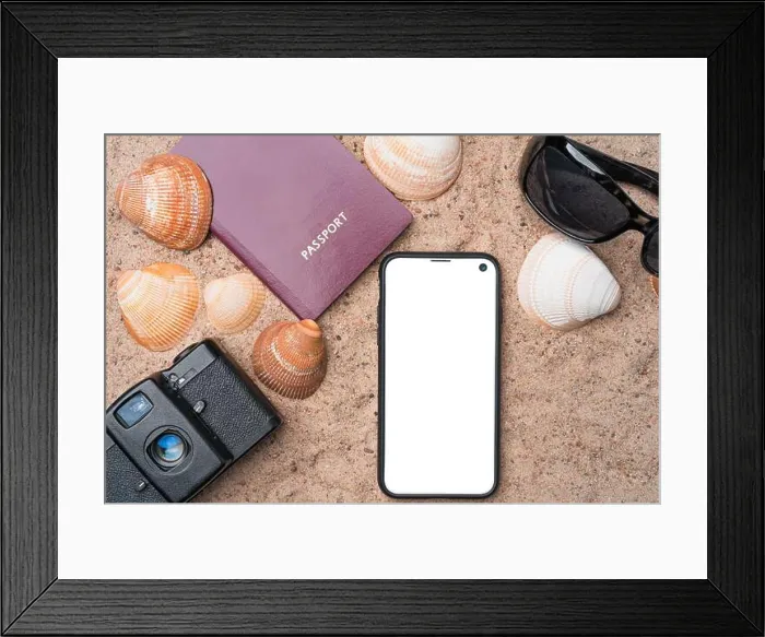 Framed Print : Bezel-less smartphone, passport Framed Print : Bezel-less smartphone, passport