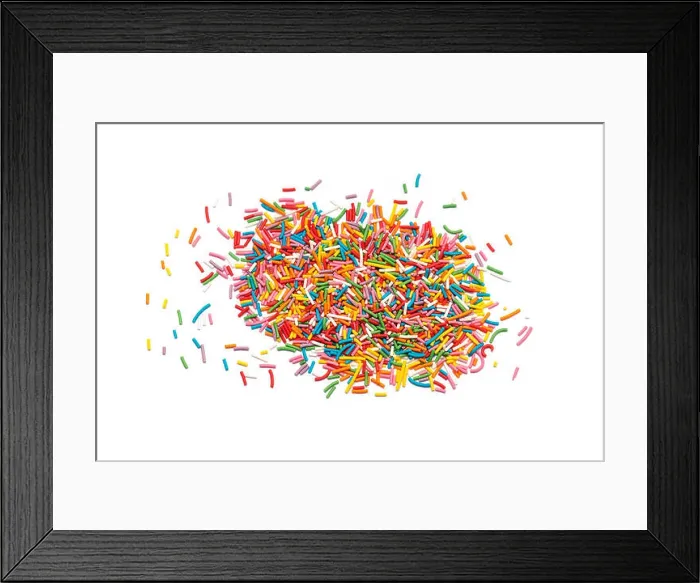 Framed Print : Sugar Sprinkles or Candy Sprinkles isolated on white background Framed Print : Sugar Sprinkles or Candy Sprinkles isolated on white background