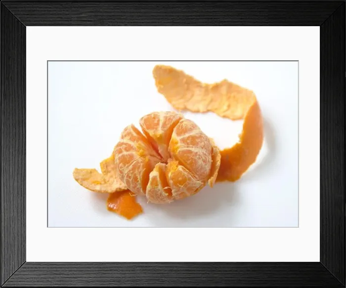 Framed Print : Peeled satsuma on white surface - Framed Print : Peeled satsuma on white surface -